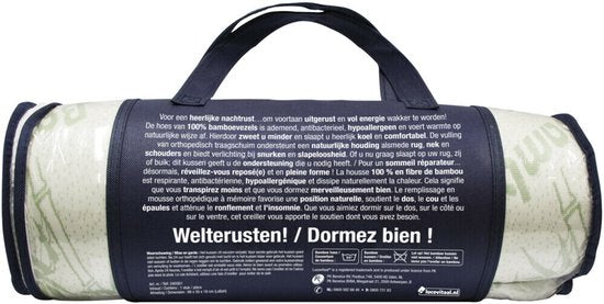 Lucovitaal Kingsize-Bambuskissen – atmungsaktiv – antibakteriell – hypoallergen – 66 cm x 50 cm x 18 cm