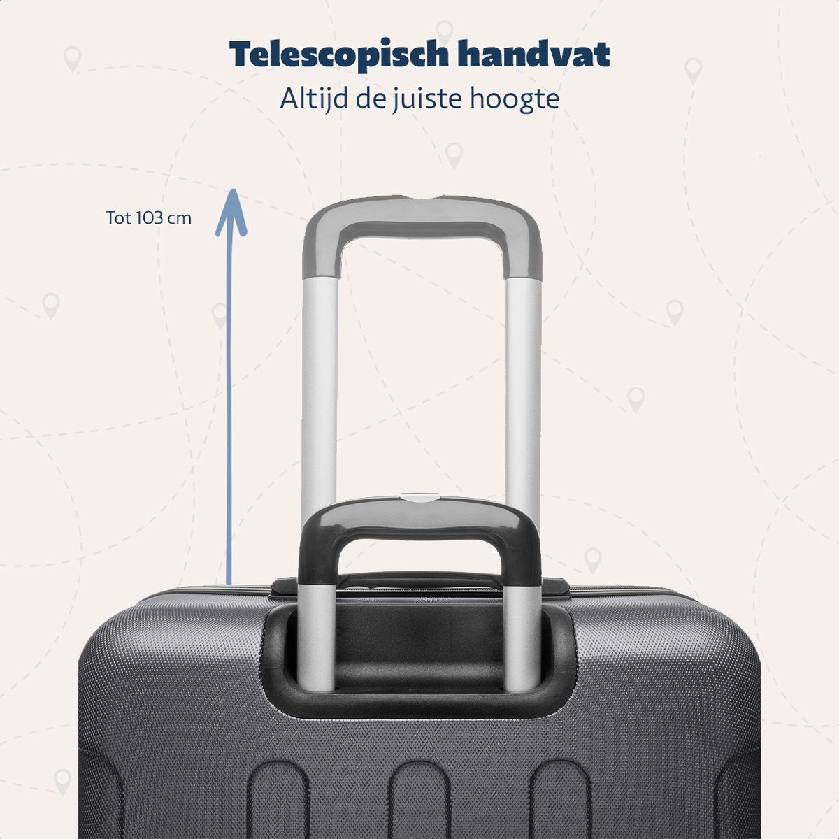 TRVLMORE - Kofferset - 3 Stück - 38L (Handgepäck) + 70L + 110L - Dunkelgrau