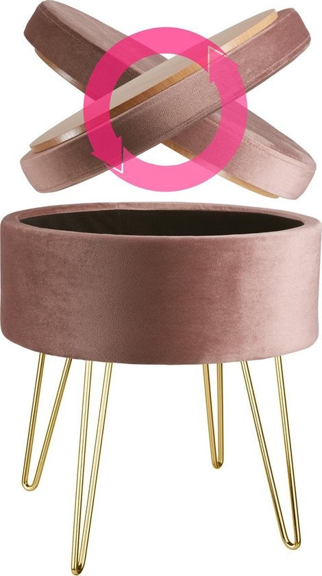 tectake - Sitzhocker Ava rosa - 403953