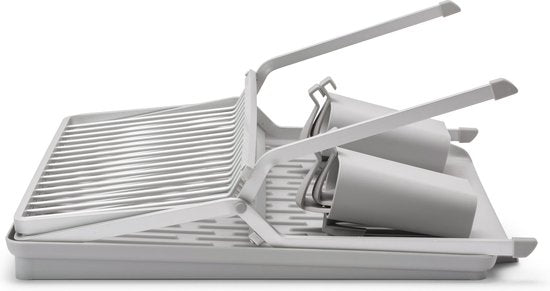 Brabantia SinkSide Abtropfgitter - klappbar - mit Besteckhalter - Mittelgrau