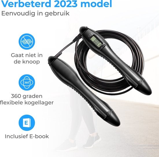 Nuvance - Professionelles Sportsprungseil mit Zähler - einstellbar - Erwachsene und Kinder - Springseil - Speedrope