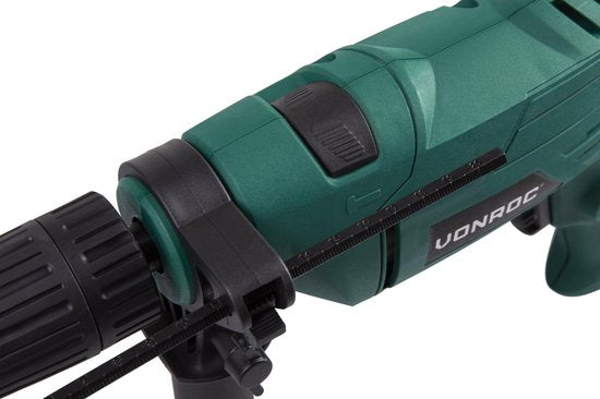 VONROC Schlagbohrmaschine - 500W - Schnellspannfutter - Inkl. Seitengriff, Tiefenanschlag & Aufbewahrungstasche