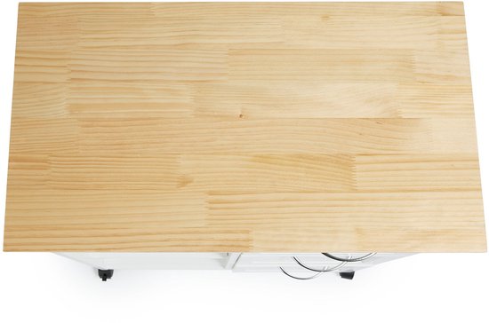 Lifa Living Küchenwagen Sophie - Räder - Servierwagen - Weiß - 67x37x84(LxBxH)