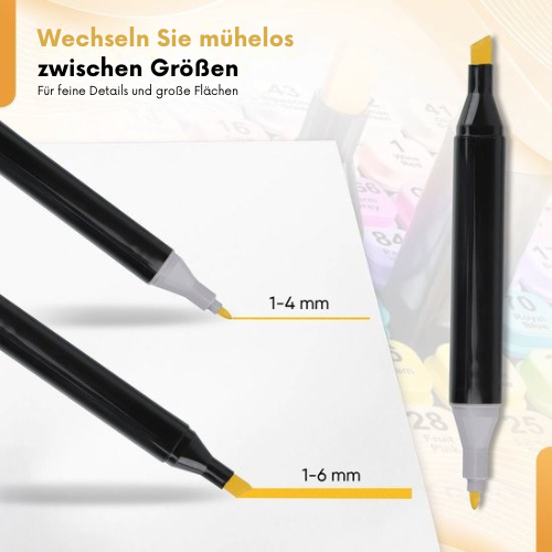 Woodley - Double-sided Markers - Doppelseitige Marker - Twinmarker - Für Erwachsene und Kinder - 168 Farben