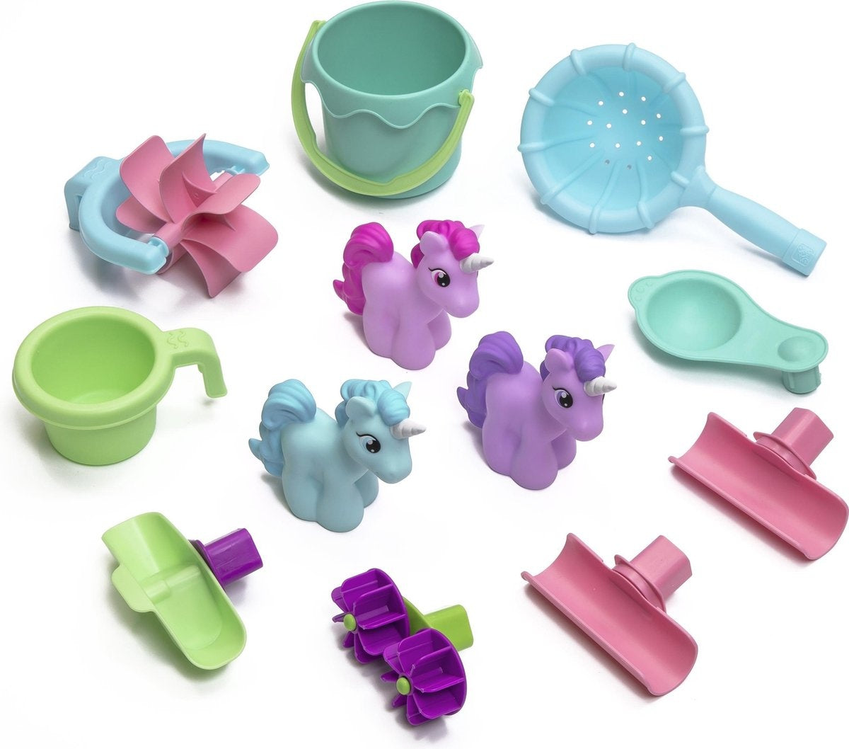 Step2 Rain Shower Splash Unicorns Wassertisch - Einhorn mit 13-teiligem Zubehörset - Wasserspielzeug für Kinder - Spieltisch mit Wasser für Garten/Außenbereich