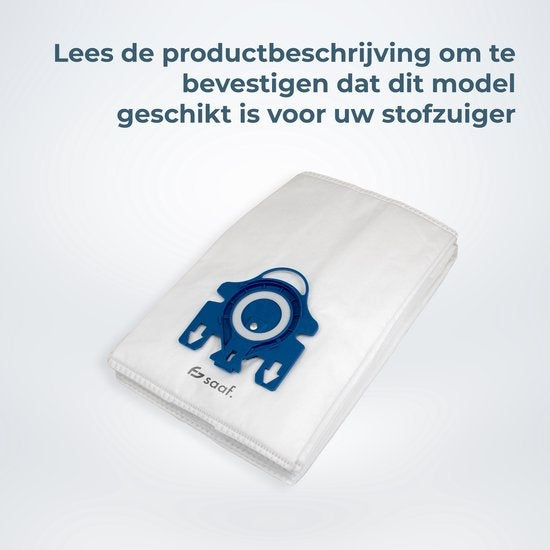 Saaf - Staubsaugerbeutel - 10 Stück - Geeignet für Miele GN & Complete C2 und C3 / Classic C1 und mehr - inkl. Filter - Weiß