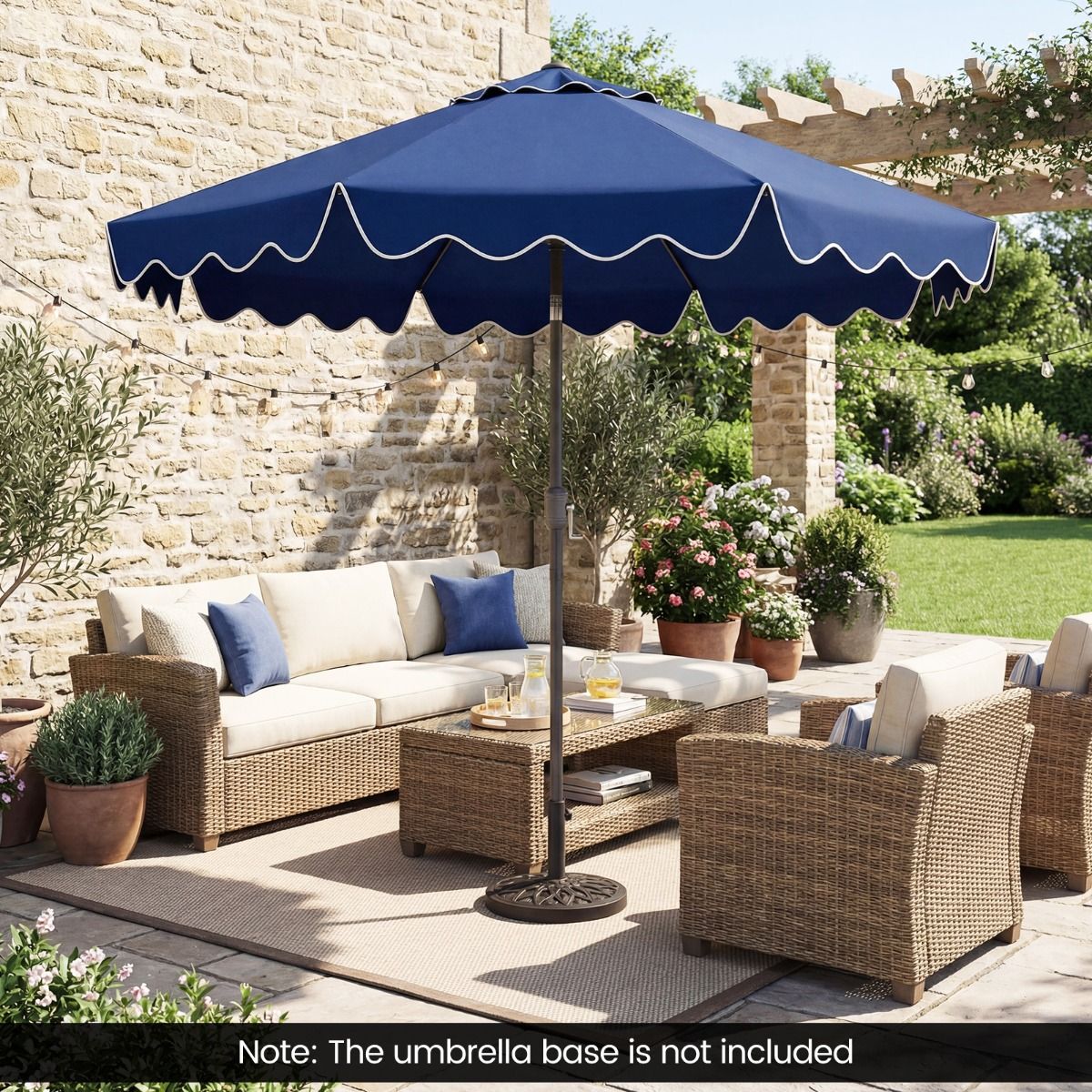Coast Gartenschirm – mit Kurbel – um 30° neigbar – blau, 270 cm