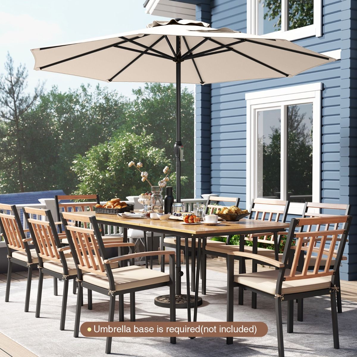 Coast Terrassenschirm – mit Schwenkmechanismus – belüftetes Design – 260 cm – beige