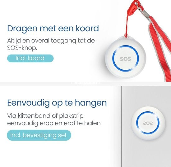 Gologi Slim persönlicher Alarm - Paniktaste - Seniorenalarm - Funkalarmtaste - Notfalltaste - Senioren - WIFI - Fernbenachrichtigung über App