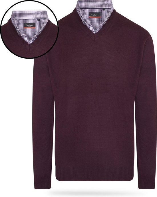 Pierre Cardin - Herren Pullover Mock Pullover - Rot - Größe XXL