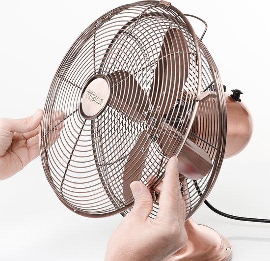 Tristar Retro Tischventilator 30 cm – Kupferoptik – 3 Geschwindigkeitsstufen – Schwenkbar – VE-5970