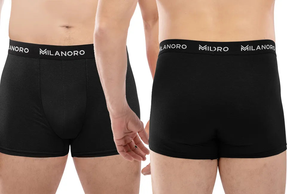 Milanoro - 10er-Set modischer Boxershorts aus Baumwolle - Schwarz - M
