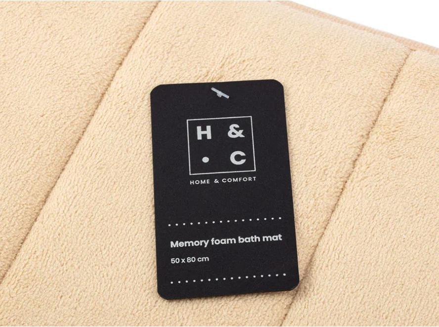 Weiche, rutschfeste Badematte aus Memory-Schaumstoff - Beige