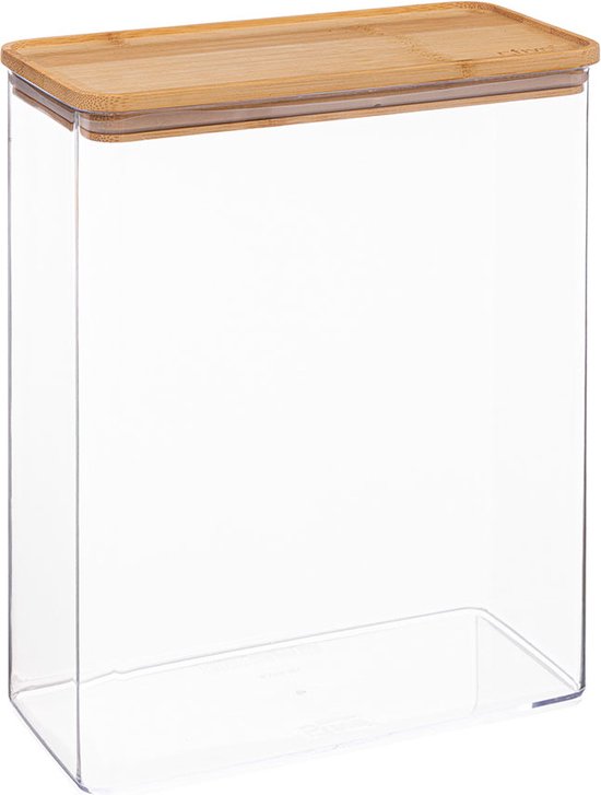 5Five – Vorratsbehälter für die Küche – Berlino – Kunststoff/Bambus – 1500 ml – Lebensmittel – 10 x 20 cm