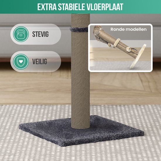Avalo Kratzbaum mit Spielball – 36 x 36 x 74 cm – Dunkelgrau