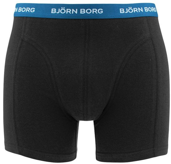 Björn Borg Cotton Stretch Boxer Shorts Men - Schwarz/Pink/Blau - 5 Stück - Herrenhosen - Boxer - Größe M