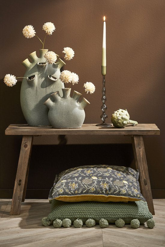 Mica - Holzbank zur Dekoration - L80 x B37 x H44 cm - Recyceltes Holz - Braun