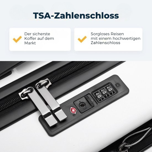 Pathsail - Handgepäck Koffer mit Fronttasche - inkl. TSA-Schloss & Spinner-Räder - Leicht - Weiß