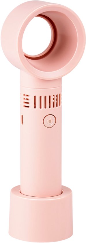 Lifetime Air Mini-Ventilator ohne Flügel, 3 Geschwindigkeitsstufen – Schreibtischventilator mit USB-Aufladung – tragbarer Tischventilator – Mini-Ventilator für unterwegs – kompakter Standventilator – rosa