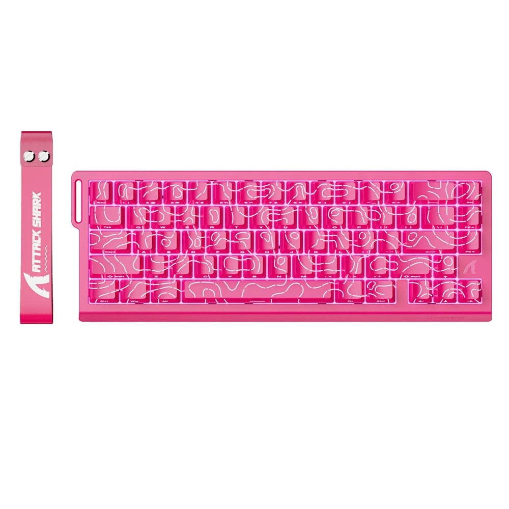 Attack Shark X68 HE Gaming-Tastatur – 66 Tasten – Magnetische Schalter – 8000 Hz – RGB – Hot-Swap-fähig – Rosa
