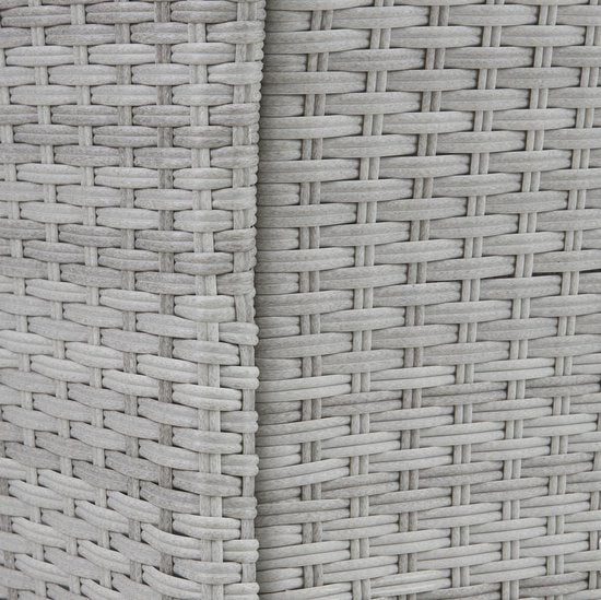 tectake - Geflechtmöbel-Gartenset mit abnehmbaren Bezügen, 2 Stühle und Tisch mit Glasplatte, 2x Outdoor-Loungesessel mit Armlehnen und Gartentisch, Gartenmöbel-Set, Balkonmöbel - hellgrau - Poly-Rattan