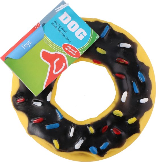 Maxxpro - quietschendes Donut Hundespielzeug - 13x13x3mm - Kunststoff - bunt