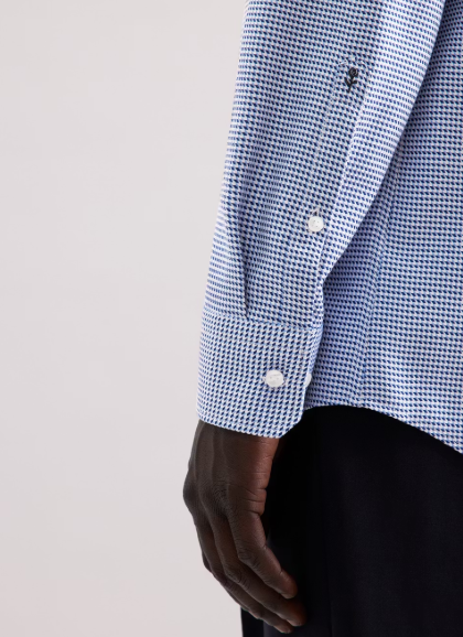 Seidensticker Hemd Regular Fit - Spread Kent |-Mid Blue - Größe 42 - 100% Baumwolle