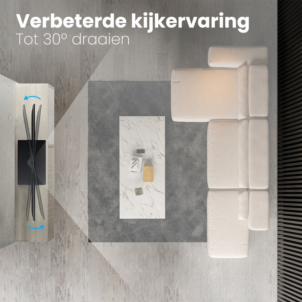 Auronic TV Stand - TV-Fuß - drehbar - verstellbar - neigbar - 26 bis 55 Zoll - Schwarz