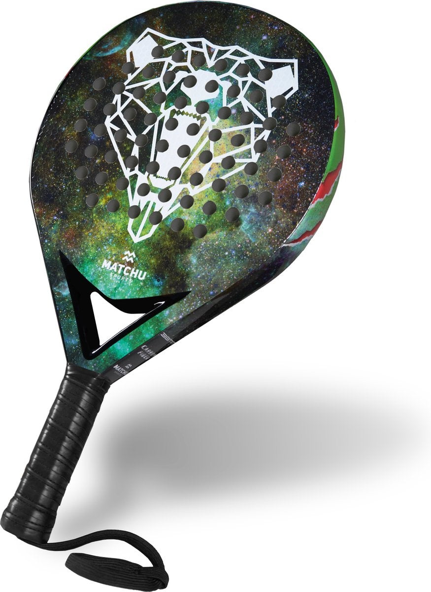 Matchu Sports Padelschläger - Carbon - Inkl. Padeltasche - 360 g - Grün