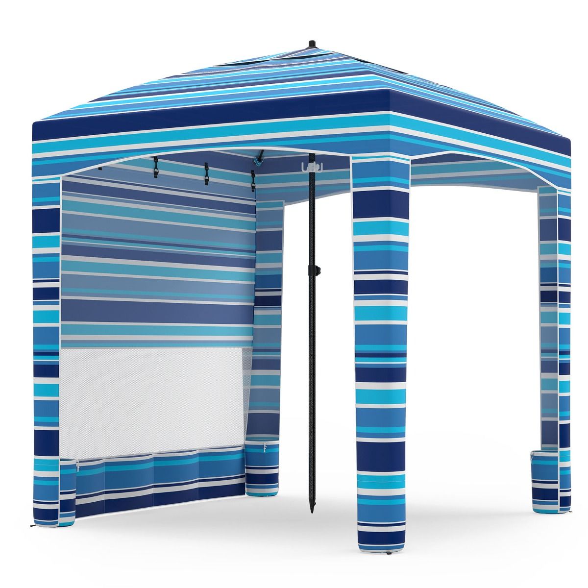Coast Strandzelt – mit Seitenwand – höhenverstellbar – marineblau/rosa – 185 x 185 cm