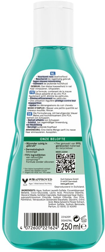 Guhl Anti-Schuppen-Shampoo – 4 x 250 ml – Vorteilspackung