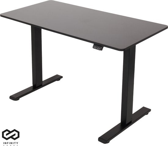 Infinity Goods Sitz-Steh-Schreibtisch - elektrisch höhenverstellbar - 120 x 60 CM - Schwarz