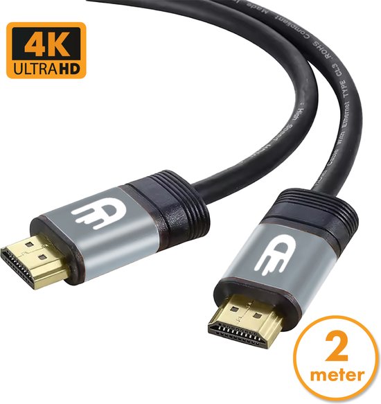 Drivv. Premium HDMI Kabel 2.0 - Ultra HD 4K 60 Hz - HDMI zu HDMI - Geeignet für Xbox Serie X & PS5 - 2 Meter - PVC - Grau