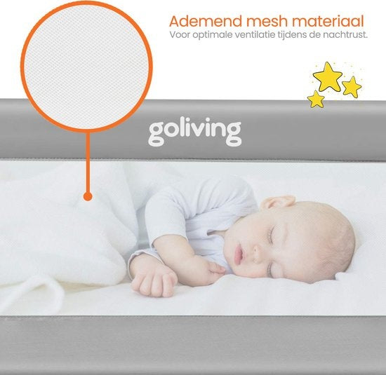 Goliving - Zusammenklappbares Bettgitter - 120 x 45 cm - Grau