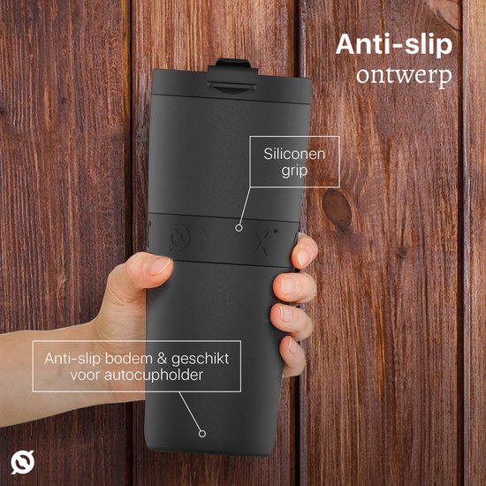 ONYX Trinkflasche mit Strohhalm 700ML - Wasserflasche für Kinder & Erwachsene - Thermoskanne Edelstahl-Reisebecher - Motivations-Trinker - Trinkbecher für die Schule - Schwarz