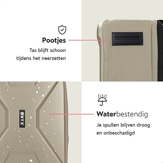 ONYX Kameratasche mit Laptop-Fach - SLR-Kamerarucksack - Spritzwassergeschützt - Drohnen - Hartschalen-Reisetasche - Beige