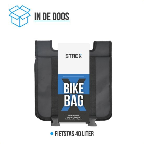 Strex Double Panniers Waterproof Ã¢â‚¬" Packtasche 40 Liter Ã¢â‚¬" Schwarz - Mit Reflektoren - Elektrofahrrad