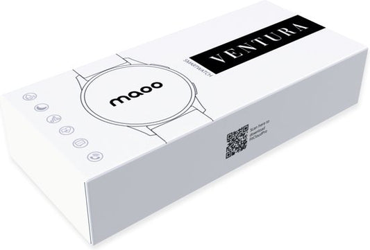 Maoo Ventura AMOLED Smartwatch Damen - Edelstahl und 3x Silikonband - Schrittzähler - Herzfrequenzmesser - Schlafüberwachung - Multisport - Geeignet für Android und iOS - Schwarz