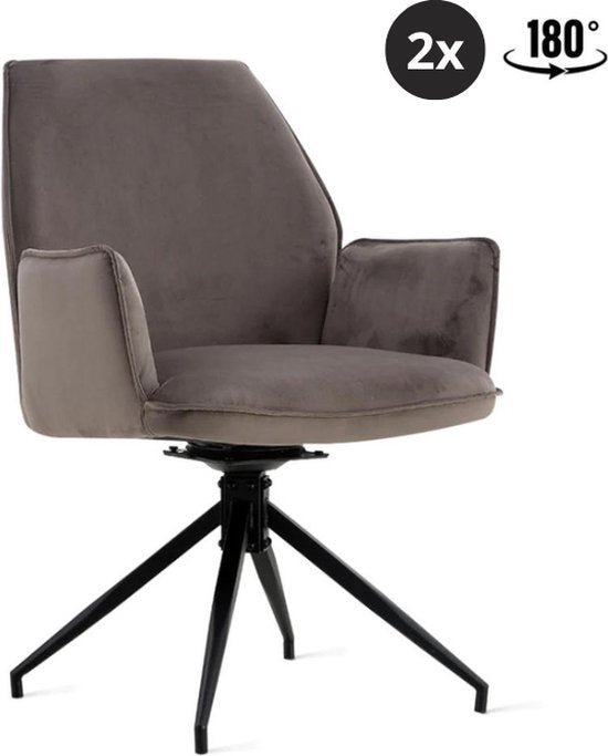Esstischstuhl Jill Velvet Anthrazit | 2er Set