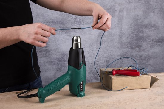 VONROC Heißluftpistole - Farbbrenner - 2000W - 3 Temperaturstufen - Inkl. Zubehör & Tasche