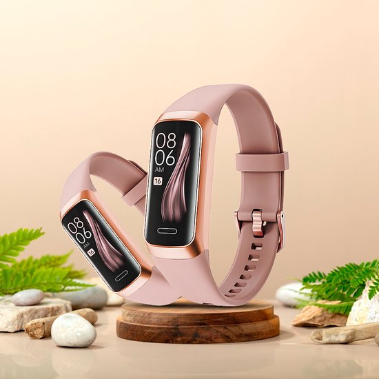 Otiume Activity Tracker - Mit Schrittzähler und Herzfrequenzmesser - Sportuhr - Smartwatch - Unisex - Rosa