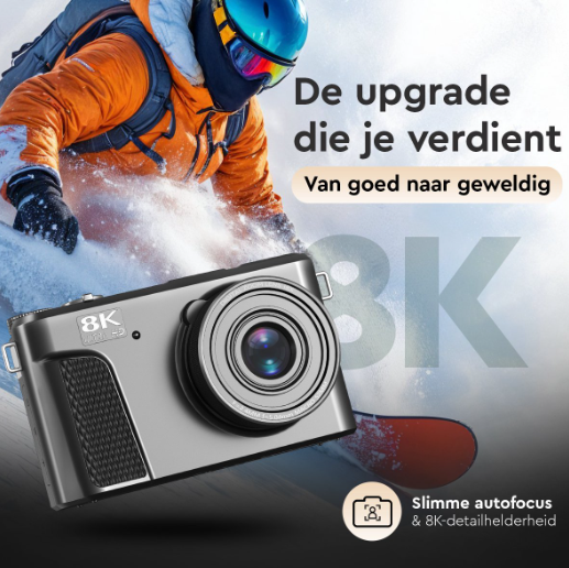 K&L 8K-Digitalkamera ohne 128 GB SD-Karte – 88 MP – 18-facher Zoom – WLAN – 3,0" UHD – Vlog-Kamera