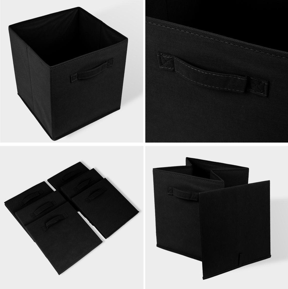 LifeGoods Kleiderschrank-Organisatoren - 6 Stück - 20L - Textil - Schwarz