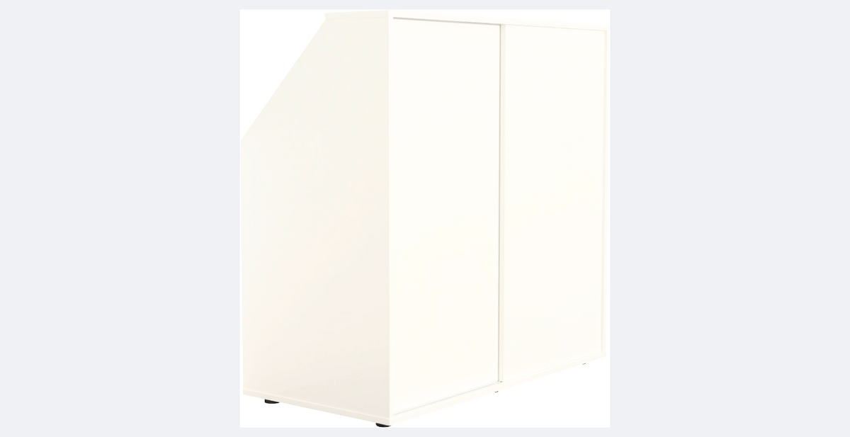 VDD Weißer Winkelwandschrank 100×100×50 cm - kompakter Stauschrank für Dachboden oder Schlafzimmer