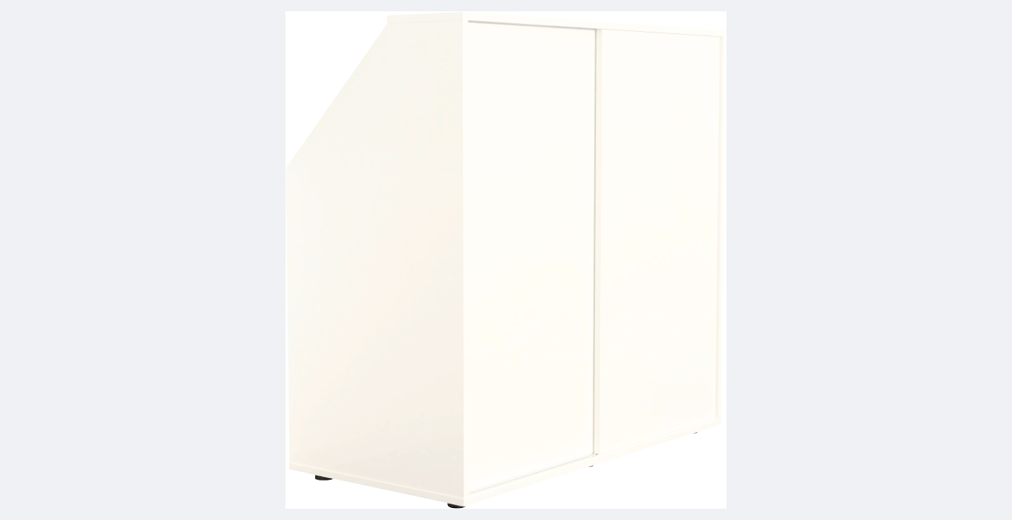 VDD Weißer Winkelwandschrank 100×100×50 cm - kompakter Stauschrank für Dachboden oder Schlafzimmer