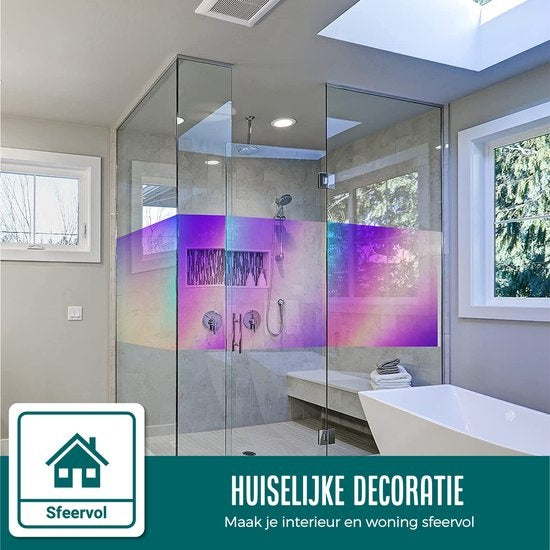 Homewell - Holografische raamfolie HR++ 90x200cm - Zonwerend & Isolerend - Statisch Zelfklevend - Zeepbel-effect