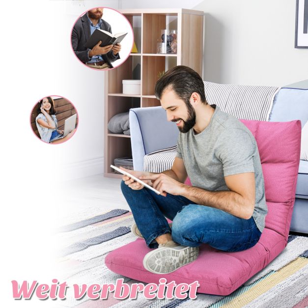 Coast Verstellbarer Bodensessel – 14 Rückenlehnenpositionen – 106,5 x 55,5 x 10 cm – Dunkelrosa