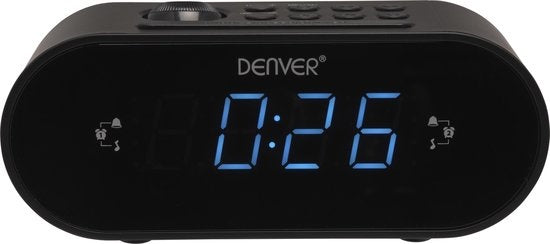 Denver Radiowecker mit Projektion - FM-Radio - 180Â°-Projektionsuhr - Doppelweckzeit - CRP717 - Schwarz