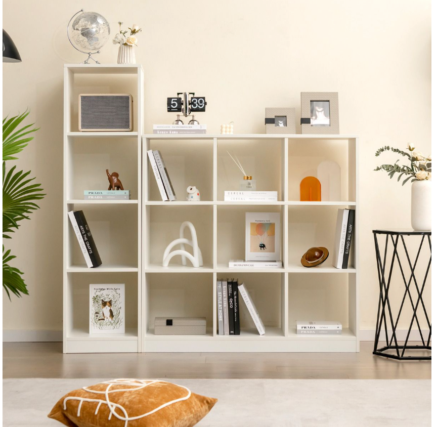 Coast - Stehendes Bücherregal - 4 Würfelfächer, Max. 75 kg - 38 x 33 x 142 cm - Holz - Weiß