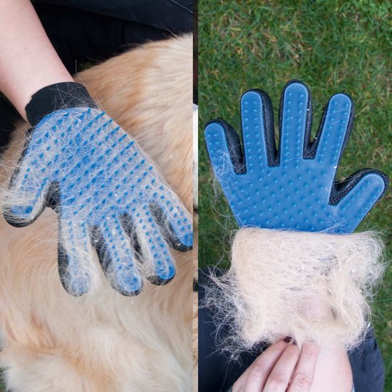 True Touch Haustierhandschuh – Fellpflegehandschuhe für Katzen und Hunde – Haustierbürste – Massagehandschuh – Hundesalon – Haustierhandschuh – Tierbürstenhandschuh